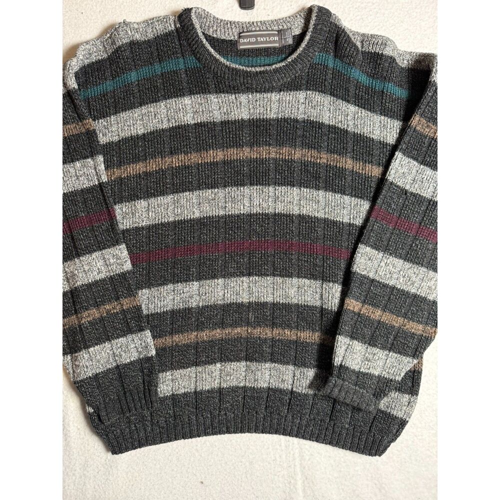 Vintage David Taylor Sweater Men's Size Large Stripes